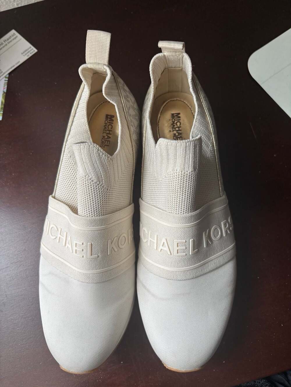 Michael Kors Bodie Slip-On Mesh Sneakers in Pale Gold/Beige - Picture 5 of 6